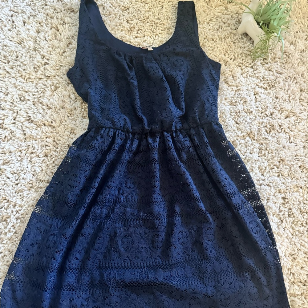 AUW super cute blue mesh summer evening going out date night dress. size…